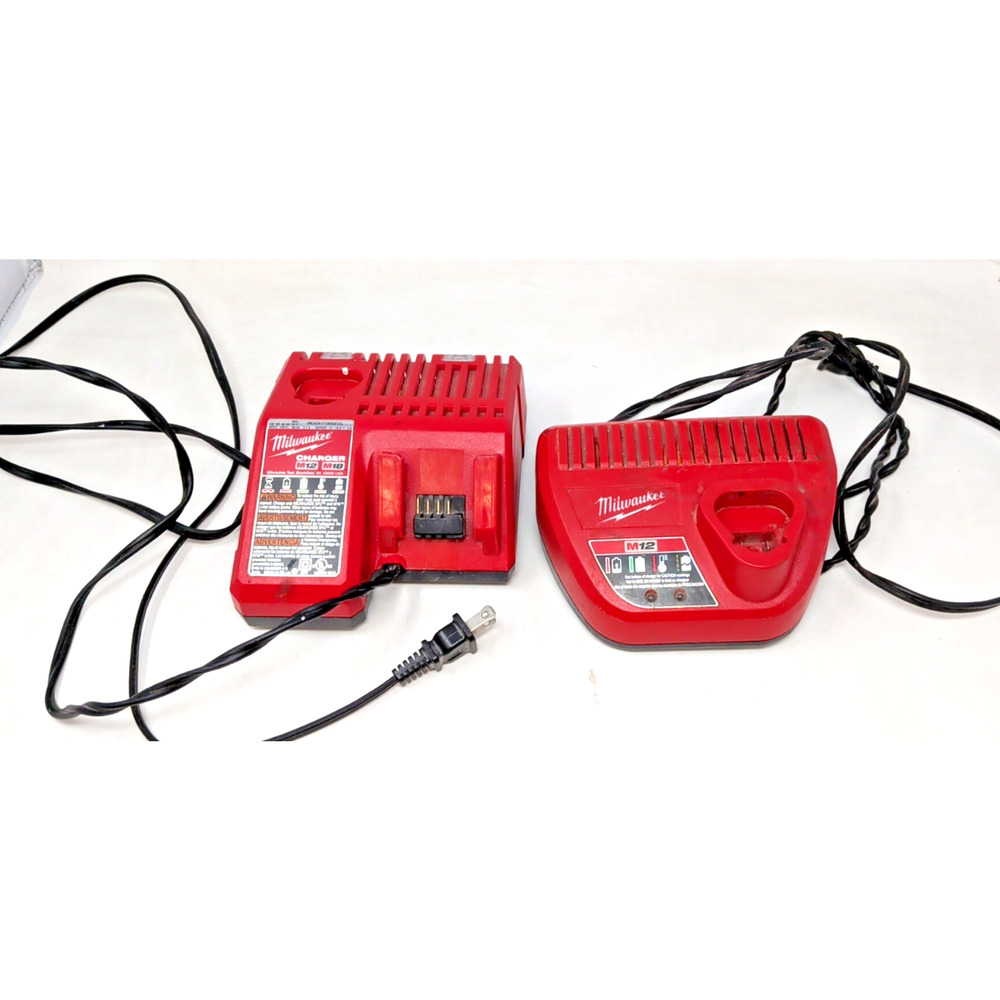 2pk Milwaukee M12 M18 12V 18V Battery Chargers Red Models 48-59-1812 48-59-2401